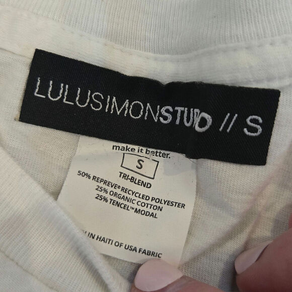 LuluSimonStudio White Tri-Blend Be Kind T-Shirt, Size Small - Picture 2 of 5